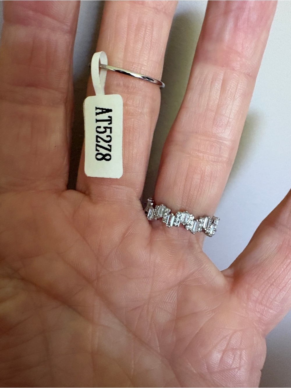Silver Rings with white Cubic Zirconia stones. Both fit well together
So Pretty! - Picture 5 of 12